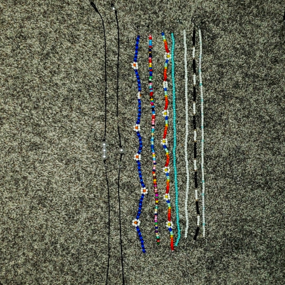 9 pc bead necklaces